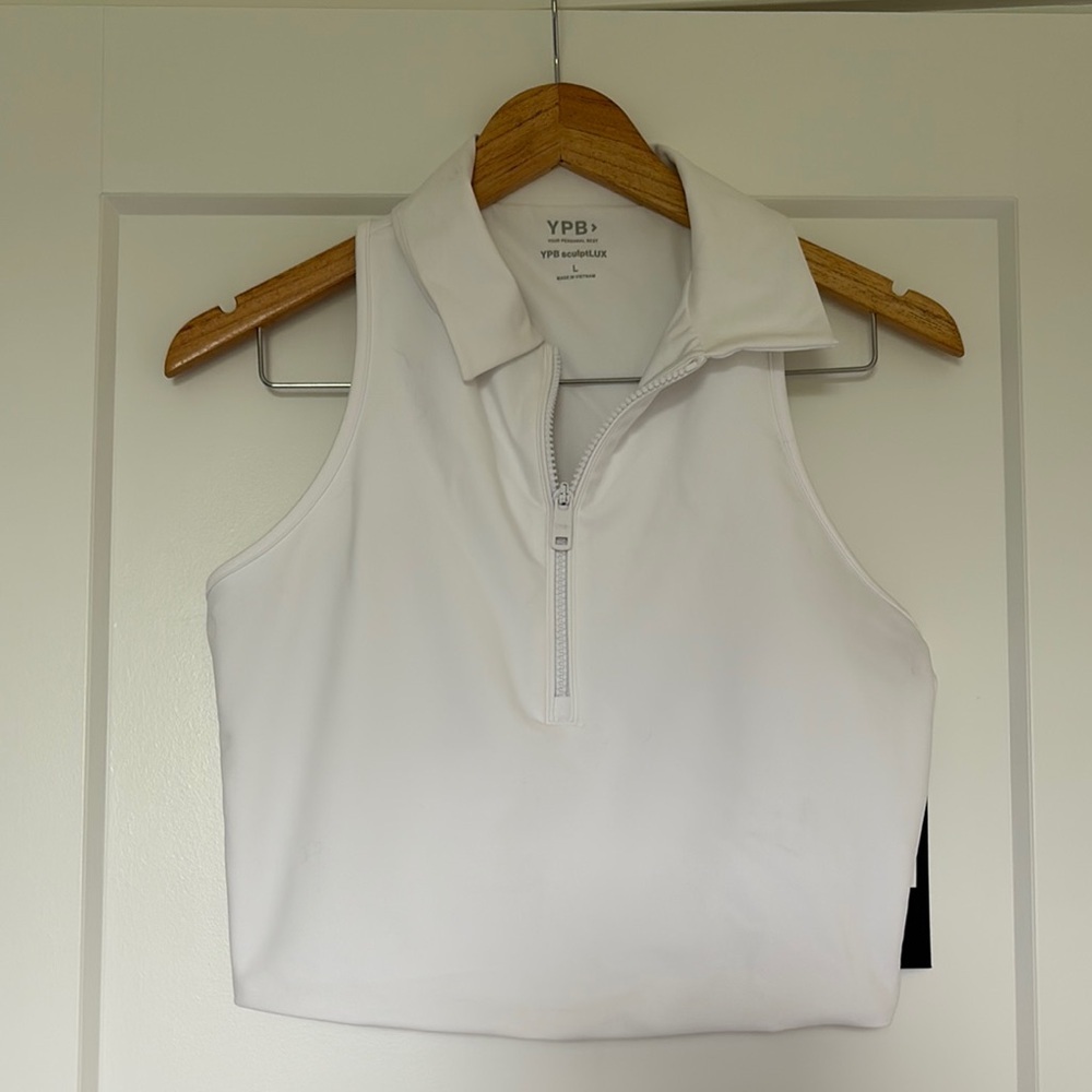 Active by Abercrombie YBP Cropped White Athletic Tank